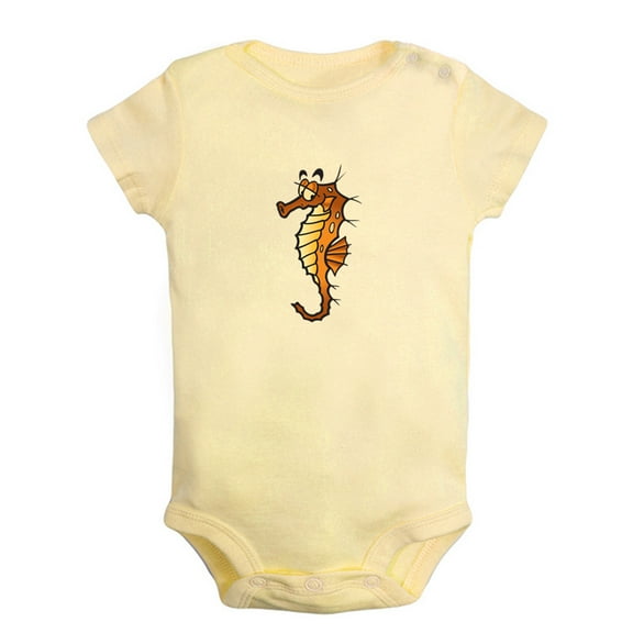 Baby Unisex Cute Rompers Newborn Baby Bodysuits Infant Jumpsuits Kids Cotton Animal Seahorse Graphic One-Piece Outfits