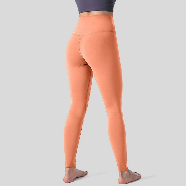 Orange Leggings for Women Women s Solid Color Fashionable Casual Sports Hip Lifting High Elastic Tight Yoga Pants Woman Pants Clearance