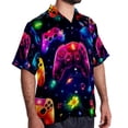 thumbnail image 2 of Game Controller Men's Casual Poplin Button Down Short Sleeve Hawaiian Beach Shirt, 2 of 6