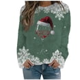 thumbnail image 1 of WEAIXIMIUNG Sweat-Shirt Décontracté de Noël pour Femmes Col Rond Manches Longues avec Imprimé Velours Double Face, 1 of 4