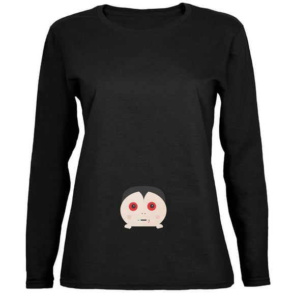 Halloween Vampire Baby Black Womens Long Sleeve T-Shirt - 2X-Large