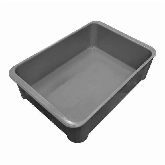 Stackable Storage Container, 3 gal, 16-1/2 in L x 11-3/8 in W x 4-5/8 in H, Gray