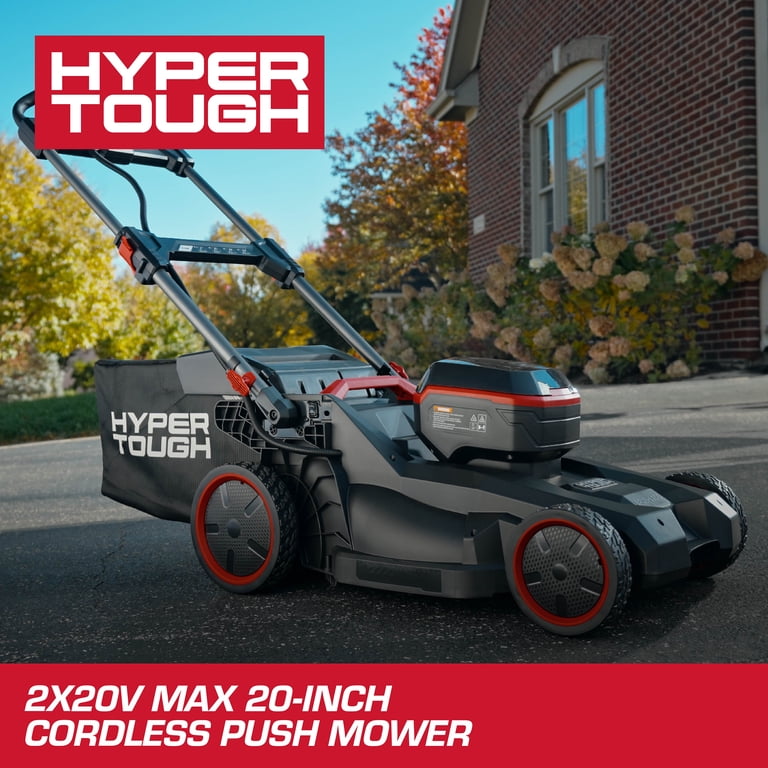 Hyper Tough 20V 20-inch Cordless Push Lawn Mower, HY5601050516020