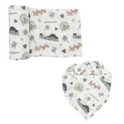 Swaddle & Bandana Bib Set - Los Angeles