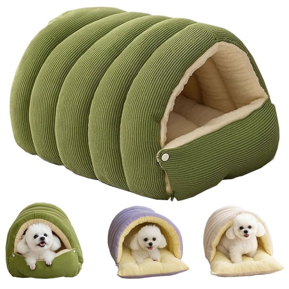 Removable and Washable Winter Closed-Off Cat Bed, Cotton Soft Hooded Pet Nest for Cats, Warm Cave Nest Sleeping for Cats & Small Medium Dogs