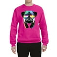 thumbnail image 2 of Wild Bobby, Colorful Pug DJ, Pop Culture, Unisex Crewneck Graphic Sweatshirt, Fuschia, Large, 2 of 4