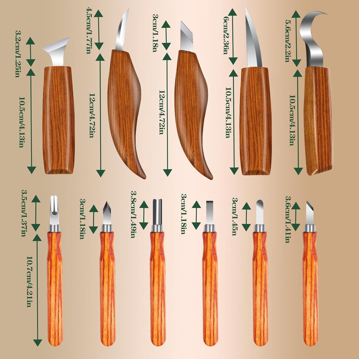 Wood Carving Kit 16PCS, Whittling Knife Set with Gloves, Sharpening Stone & Storage Bag, Wood Carving Tools for Beginners and Adults DIY