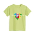thumbnail image 4 of SGFCWSX Boys Short Sleeve T-Shirt, Kids Heart Print Summer Tees Regular Fit Crew Neck Casual Tops Green Size 3-4Years, 4 of 4