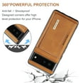 thumbnail image 3 of for Google Pixel 6 Case ,Magnetic Buckle Leather Detachable Wallet Cover, Removable Card Pocket Back Flip Kickstand Shockproof Business Slim Phone Case For Google Pixel 6,
Brown, 3 of 11
