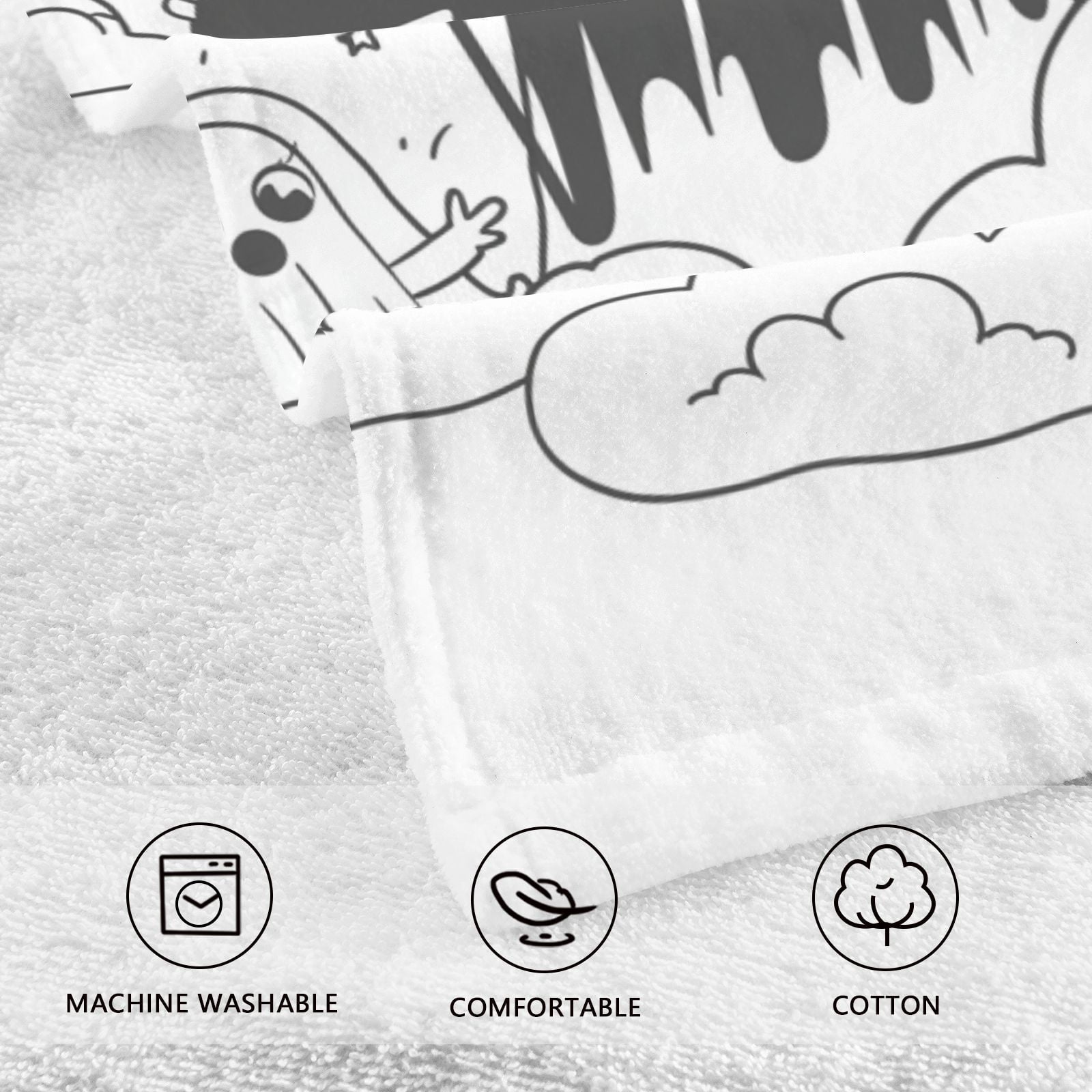 Gost Rainbow Hand Towels Cotton Bath Towels Large Face Towels Absorbent for Bathroom 2 Packs
