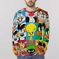 thumbnail image 4 of Looney Tunes Men's Graphic T Shirts Long Sleeve Printed Tee Tops Autumn Casual T-Shirt Fall Clothes S, 4 of 6