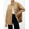 thumbnail image 3 of EMMIOL Women's Y2K Oversized Denim Shirt Jacket Long Sleeve Button Down Distressed Jean Blouse 2026 Spring Trendy Casual Denim Top, 3 of 6