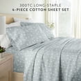 thumbnail image 4 of Noble Linens 4 Piece 300TC Cotton Printed Sheets, Bohemian Garden Blue, California King, 4 of 10