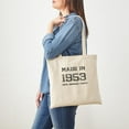 thumbnail image 3 of CafePress - MADE IN 1953 100 PERCENT ORIGINAL PARTS Tote Bag - Unisex Canvas Tote Bag, Beige, 1-Piece, 3 of 6