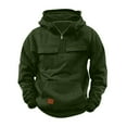 thumbnail image 4 of Mercatoo Boys Fle𝐞ce Ho𝐨dies Half Zipper Winter Warm Front Pockets Cargo Ho𝐨die Coats Youth Kids Plain Thick Long Sleeve Jackets, 4 of 7