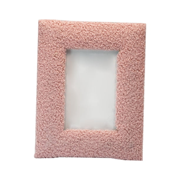 Marco de fotos de mesa minimalista moderno de madera y felpa para fiestas Rosa