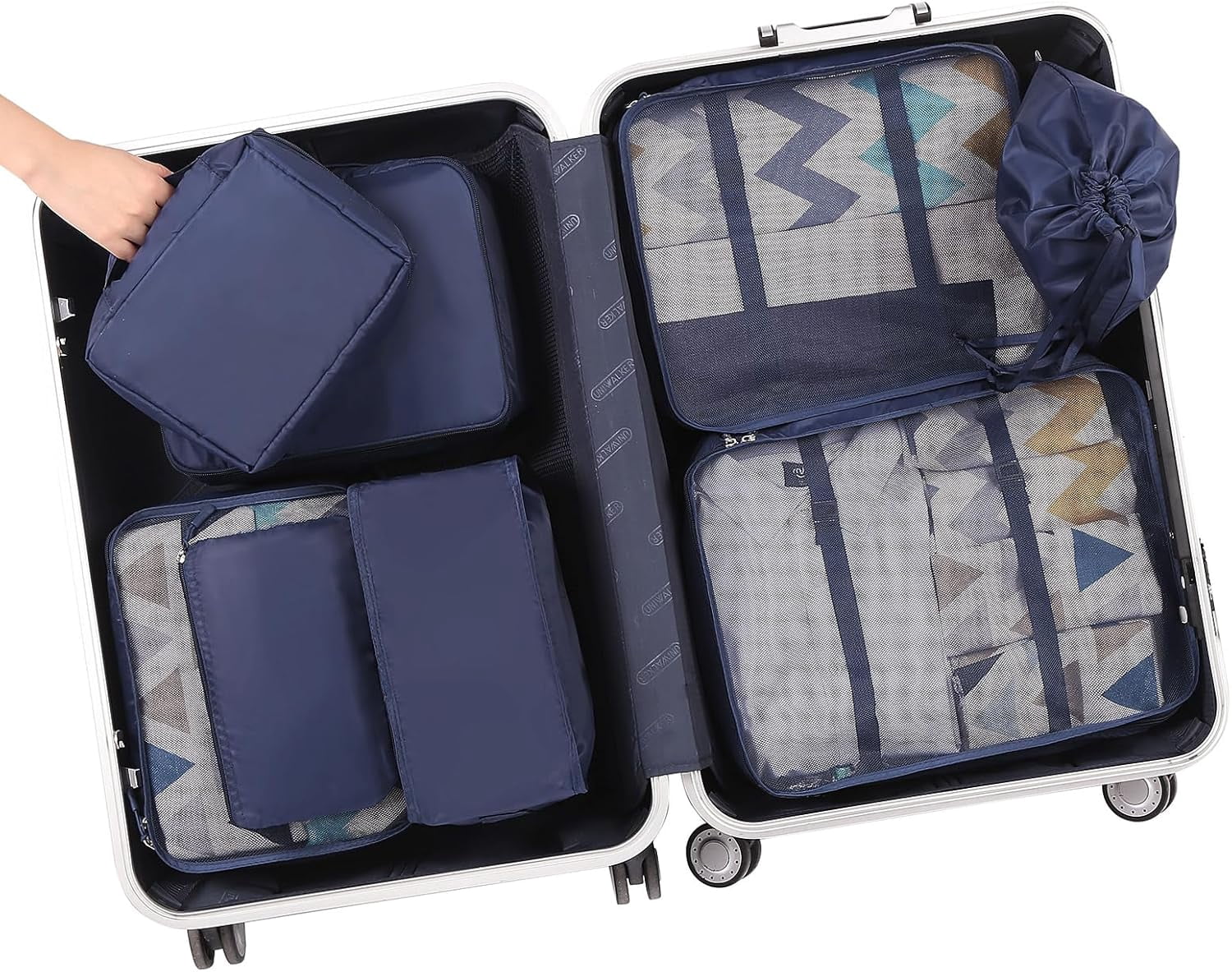 Mygreen 8 Set Packing Cubes Luggage Packing Organizers for Travel Accessories-Cream