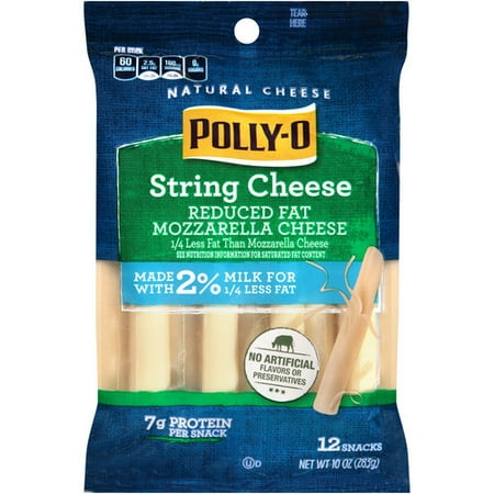 Polly-O String Reduced Fat Mozzarella Cheese Snacks Cheese Snacks, 12 ct, 10 oz