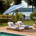 thumbnail image 2 of SAFAVIEH Maui 9' Market Crank Striped Tilt Patio Umbrella, Pacific Blue Stripe, 2 of 6