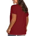 thumbnail image 3 of Birdeem Womens Fashion Solid Round Neck Short Sleeve T-Shirt Blouse Loose Tops, 3 of 12