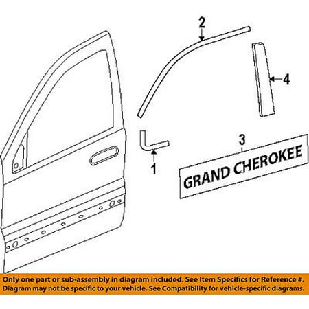Jeep Chrysler Oem Grand Cherokee Front Door Applique