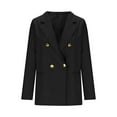 thumbnail image 5 of Double-Breasted Suit Blazers for Women Long Sleeve Loose Casual Outerwear Notch Lapel Trendy 2025 Business Jackets, 5 of 8