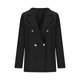 thumbnail image 5 of Blazer de mujer de manga larga con solapa de color liso con bolsillo falso, chaqueta de traje de poliéster para mujer, 5 of 8