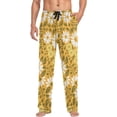 thumbnail image 3 of Men's Pajama Pants with Pockets Sleepwear Lounge Pants Stretch Casual White Yellow Flowers, 3 of 6