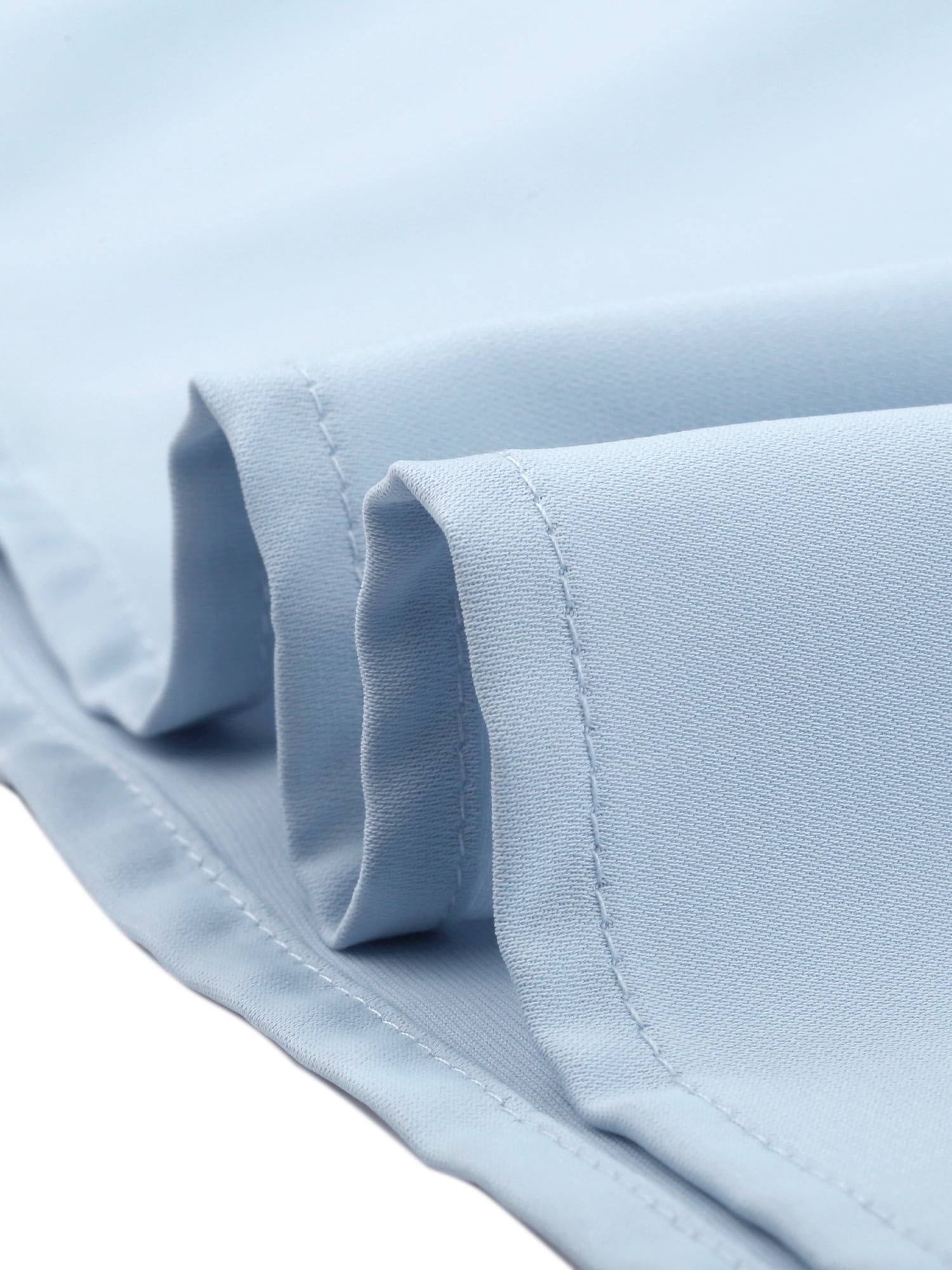 DARING DIVA Women's Short Sleeve Round Neck Pleated Front Work Blouses M Light Blue