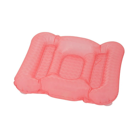 Oioii Adult Spa Inflatable Cushion with Backrest & Strong Suction Cups, Soft Comfortable Waterproof Design, Perfect for Home Bathtub, Hot Tub and Relaxing Bathing Experience,Pink