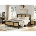 thumbnail image 3 of Rattan Bed Frame with Headboard, BlackBo hoCane Platform Bed Frame with Strong Metal Slat, Noise Free, No Box Spring Needed, 3 of 8