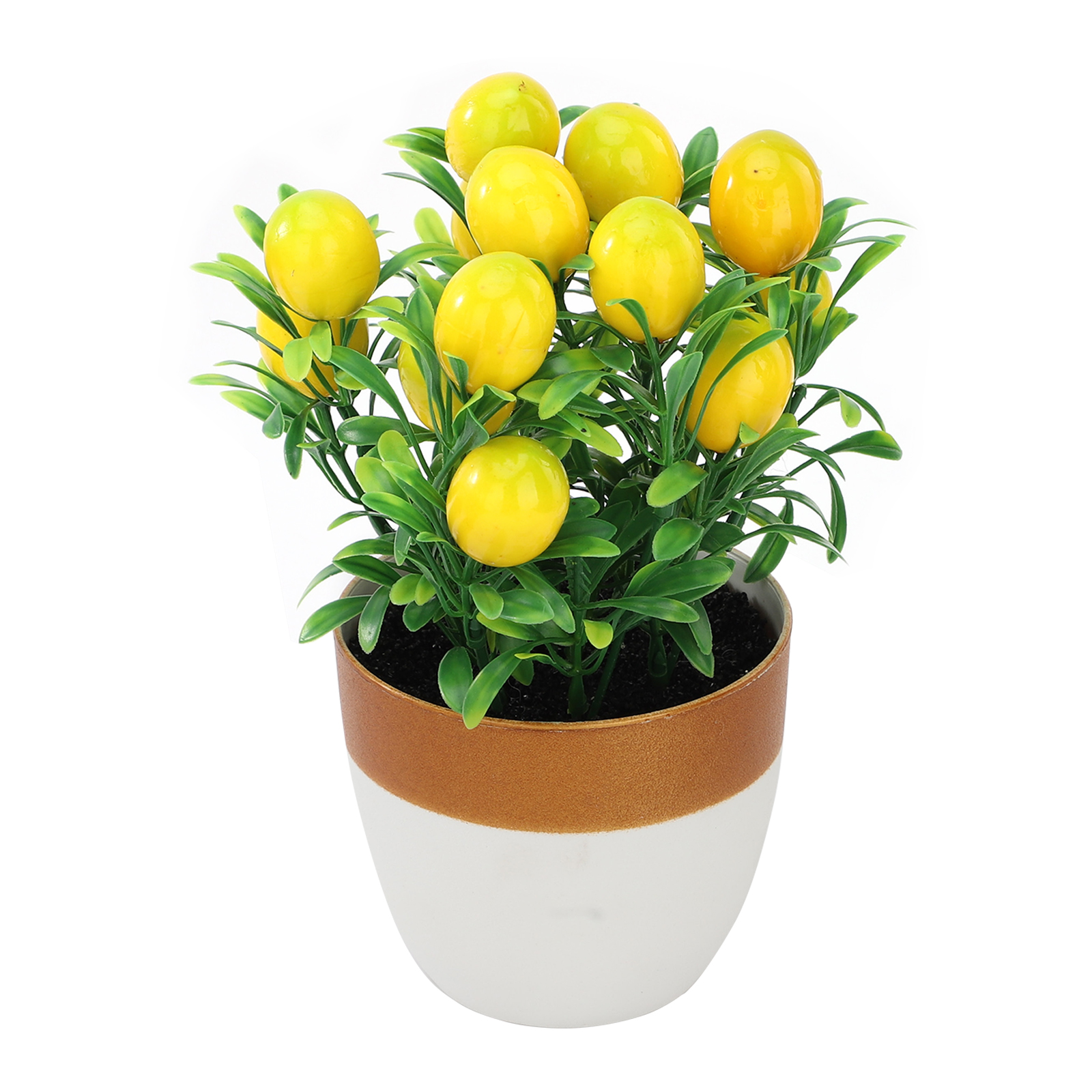 Artificial Lemon Tree Bonsai Fake Lemon Tree Green Plant Potted For