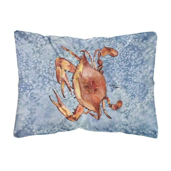Carolines Treasures 8147PW1216 Crab Canvas Fabric Decorative Pillow, 12H x16W, multicolor