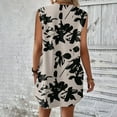 thumbnail image 5 of 4Th Of July Outfits For Women Plus, Casual Tank Sundress With Pockets Floral Boho Beach T Shirts Round Neck Dresses Maternity Dresses 2025 Wedding Guest Easter Outfit Dresses (M, Khaki) ZMTing, 5 of 5