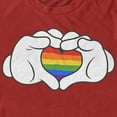 thumbnail image 2 of Men's Mickey & Friends White Glove Rainbow Heart Graphic Tee Red 3X Large, 2 of 5
