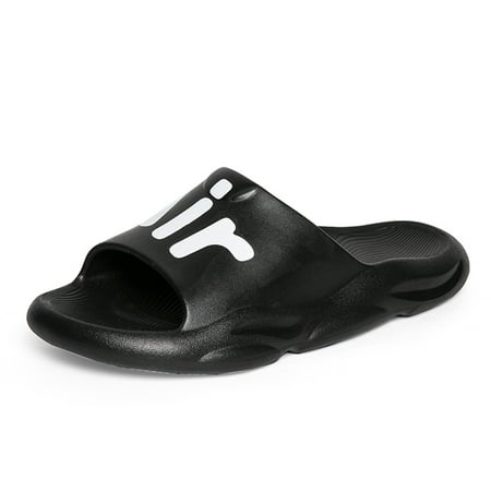 

Lopsie men s and women s flip flops fashion couple slippers leisure daily black white sandals US size 5.5