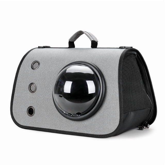 Uklsqma Sac de Transport pour Capsule de Chat Portable Transparent Respirant Pliable / Conception de Capsule Spatiale Inclinée / Sac d'Épaule Léger pour Animal de Compagnie pour Voyage Visites chez le Vétérinaire Usage Quotidien