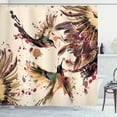 thumbnail image 1 of Ambesonne Hummingbird Shower Curtain, Art Lily Flowers Birds, 69"Wx84"L, Pale Peach, 1 of 3