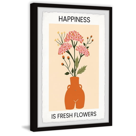 Marmont Hill Happiness Is Fresh Flowers Framed Painting Print