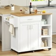thumbnail image 4 of DEXTRUS 37" Kitchen Island Cart with Storage, Kitchen Storage Cart with Shelves & Spice Rack, White, 4 of 8