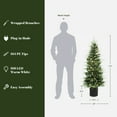 thumbnail image 3 of LuxenHome 5Ft Pre-Lit Green Artificial Christmas Tree Decoration Potted, 3 of 9