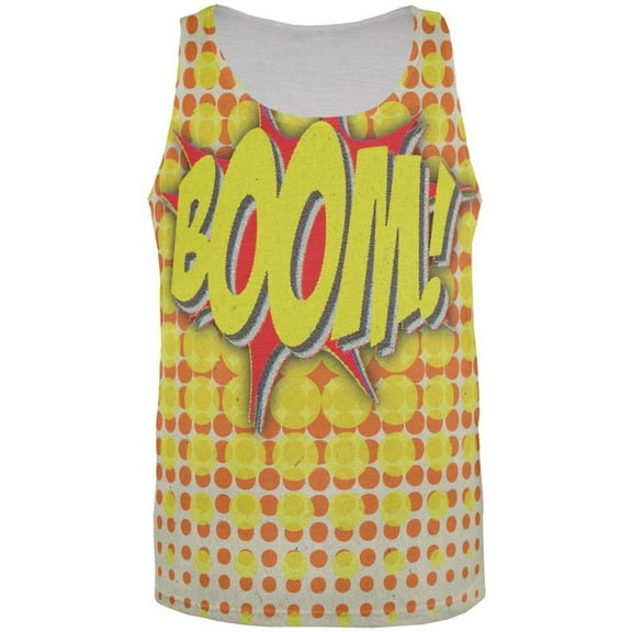 BOOM Comic Book Super Hero All Over Adult Tank Top - 2X-Large