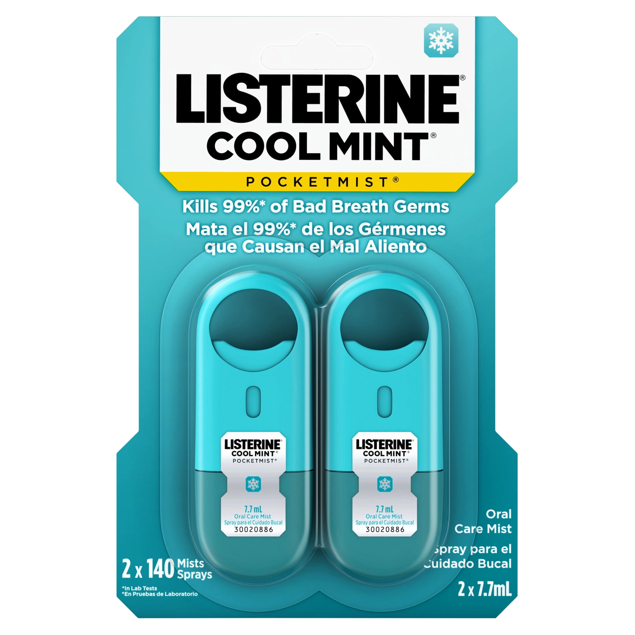 LISTERINE Pocket mist Cool Mint Oral Care Mist to Get Rid Of Bad Breath, 2 Pack