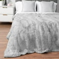 thumbnail image 2 of PAVILIA Light Gray Fluffy Throw Blanket for Couch, Fuzzy Blanket for Women Men, Furry Plush Warm Blanket Bed Sofa, Super Soft Thick Faux Fur Sherpa Blanket Throw, 50x60, 2 of 9