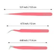 thumbnail image 2 of VEYES INC Lash Tweezers(3pcs) for Eyelash Extensions. Fiber Tip Tweezers Kit Contains Isolation,Curved and Volume Eyelashash Tweezers Pink, 2 of 5