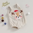 thumbnail image 3 of Okbabeha Baby Christmas Outfit Newborn Boy Girl Cute Reindeer Romper Suspender Overalls Onesie First Christmas Clothes, 3 of 7