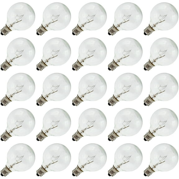 G40 Replacement Bulbs for String Lights - 5W 120V Fit E12 C7 | 25 Pk
