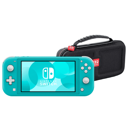 Restored Nintendo Switch Lite Game Console with Retrofam Carry Case International Version, Turquoise (Refurbished)