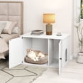 thumbnail image 5 of Costway Hidden Cat Litter Box Enclosure Furniture with Divider for Living Room Bedroom White, 5 of 11