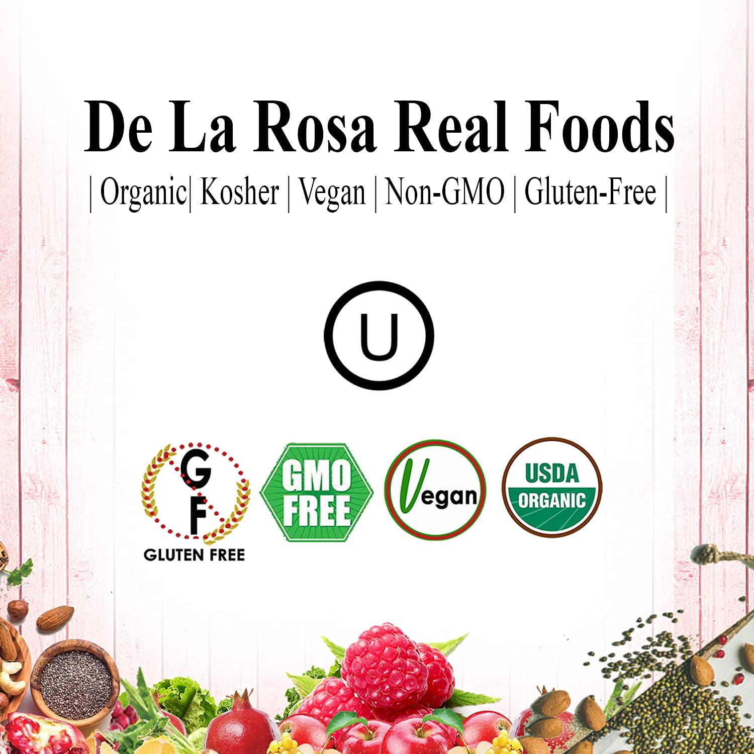 De La Rosa 613 Organic Raspberry Vinegar, Kosher for Passover, 5 Liters